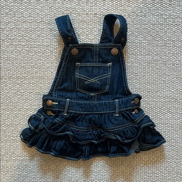 Baby Gap Dark Blue Ruffle Skirt Overalls - Picture 1 of 3